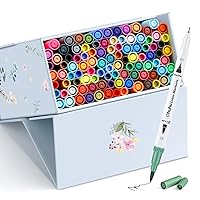 Vokiuler Alcohol Markers,168 Colors Art Markers with App for Coloring, Dual  Tip Markers for Kids Adult Painting Sketching Drawing with Travel Case