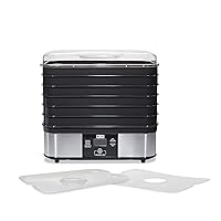 Weston food-dehydrator machine for Jerky, Fruit, Meat, Herbs, Vegetables, with Digital Temperature Control (100-160F), 6 Stackable Trays (7.4 sq. ft.), Black (75-0401-W)