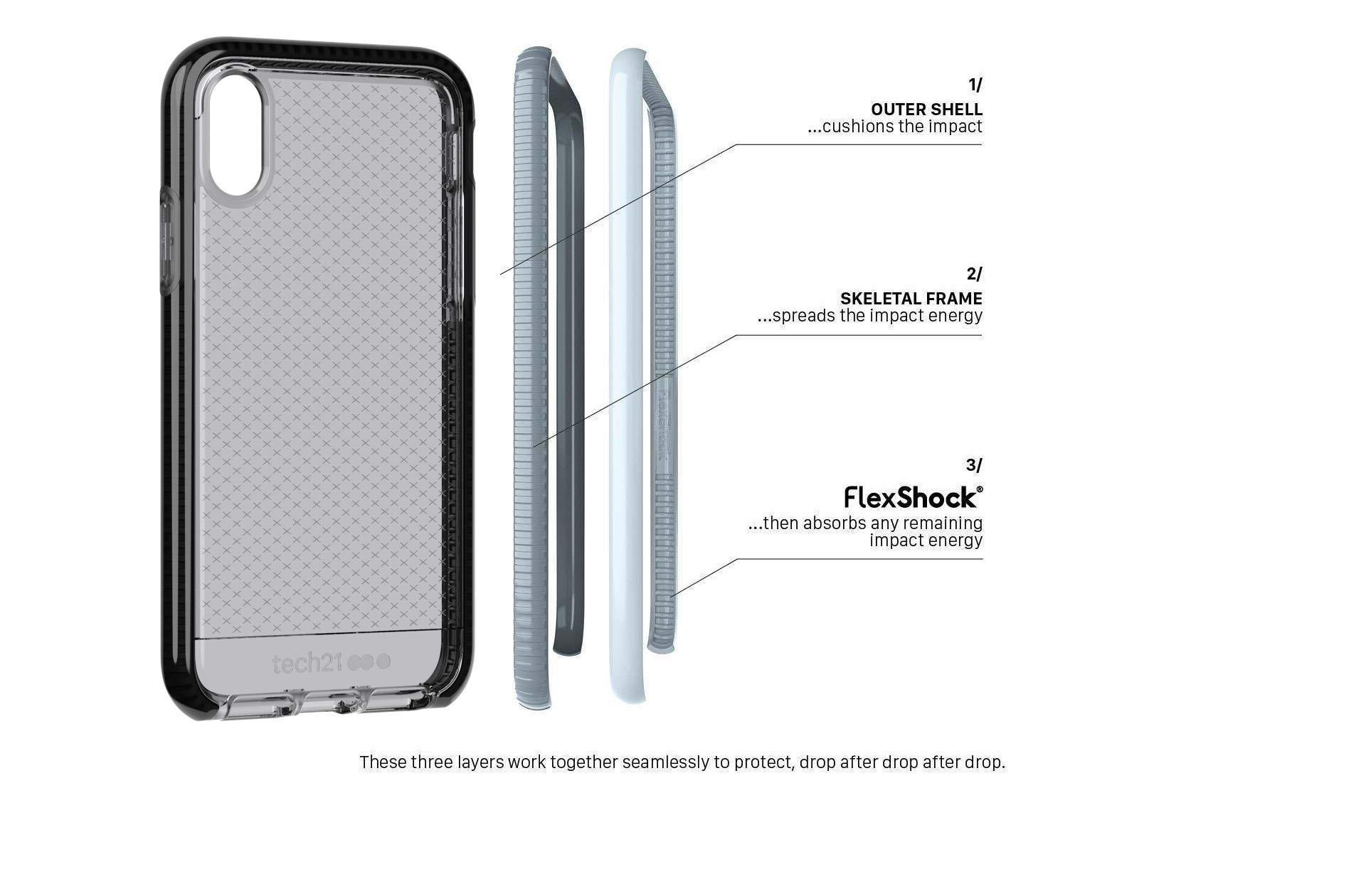 tech21 - Evo Check Case for Apple iPhone Xs - Smokey/Black