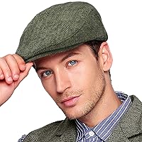 Men's Ivy Gatsby Newsboy Cap - Classic Wool Blend Tweed Flat Cap Cabbie Hat Men, multicoloured, m
