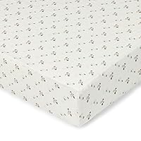 Crane Baby 100% Organic Cotton Poppy Fitted Crib Sheet, Gender Neutral Crib Sheet, Soft, Breatheable and Easy to Clean Cotton Crib Sheet