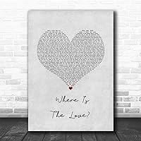 Where Is The Love Grey Heart Song Lyric Print