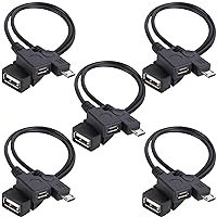 [5 Pack] USB OTG Cable for Firesticks 4K/4K Max/Cube/lite/2nd Gen. Universal Micro Power Enabled Adapter Android Devices - Samsung, LG, HTC, 6-Inch