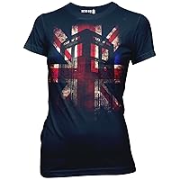 Juniors T-Shirt -Dr. Who - Tardis Union Jack, Size Small