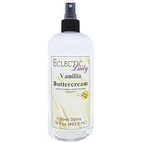 Vanilla Buttercream Body Spray (Double Strength), 16 ounces, Body Mist for Women with Clean, Light & Gentle Fragrance, Long Lasting Perfume with Comforting Scent for Men & Women, Cologne with Soft,