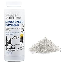 All-Natural, Benzene Free, Non Nano Zinc Oxide Sunscreen Powder SPF 30 - Water & Sweat Resistant, Reef & River Friendly, Hypoallergenic, Biodegradable, Made in USA by Nature's Apothecary