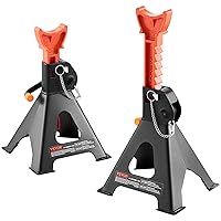VEVOR Jack Stands, 3 Ton (6,000 lbs) Capacity Car Jack Stands Double Locking, 10.8-16.3 inch Adjustable Height, for Lifting SUV, Pickup Truck, Car and UTV/ATV, Red, 1 Pair