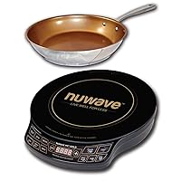 Nuwave Gold Precision Induction Cooktop, Portable, Powerful with Large 8” Heating Coil,100°F to 575°F, 3 Wattage Settings, 12” Heat-Resistant Cooking Surface, Premium10.5” Non-Stick Fry Pan Included