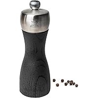 Peugeot - Peugeot - Fidji Manual Pepper Mill - Adjustable Grinder - Beechwood and Stainless Steel, Graphite Finish, 6 Inches