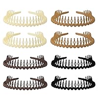 Unisex Hair Band 8Pcs Plastic Hair Bands with Teeth,Wide Head Bands Combing Hairbands Wavy Outdoor Sports Headbands for Men's Hair Band Hoop Clips Women Accessories Non Slip Head Band Headwear