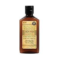 Nurturesce Jock Wash Shower Gel, 6 Fluid Ounce - Tea Tree Oil Enriched, Soothes Itchy Irritated Skin