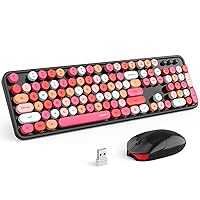 MOFii Wireless Keyboard and Mouse Combo, USB 2.4GHz Full Size Typewriter Keyboard with Number Pad and Sport Car Mouse for Office PC Computer Desktop Laptop Windows (Black Colorful)