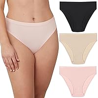 Maidenform Women's Hi-Cut Underwear, Barely There Invisible Look High-Waisted Panty, 3-Pack