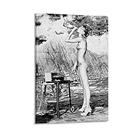 Black And White Vintage Posters Classic Female Model Body Art Poster Man Cave Wall Art Paintings Poster Decorative Painting Canvas Wall Art Living Room Posters Bedroom Painting 16x24inch(40x60cm)