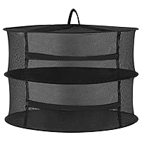 Drying net Herb Drying Net Hanging Drying Mesh Rack Foldable with Zipper for Foods Herbs Fruits Tea Plants 2 Layers Black