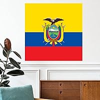 Guangpat Ecuador Flag Wall Decals Country City Souvenir Wall Stickers National Flag Patriotic Wall Art Removable Poster Vinyl Wall Decal for Girl Boy Bedroom Living Room Office 22 inch
