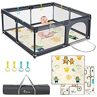 Baby Playpen with Mat,Playpen for Babies and Toddlers, Large Baby Play Yard for Indoor&Outdoor，BPA-Free,Safe No Gaps Baby Activity Center 50 * 50 * 27