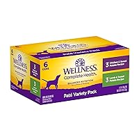Wellness Wet Canned Dog Food, Pate Variety Pack, 12.5 Ounce Can (Pack of 6)