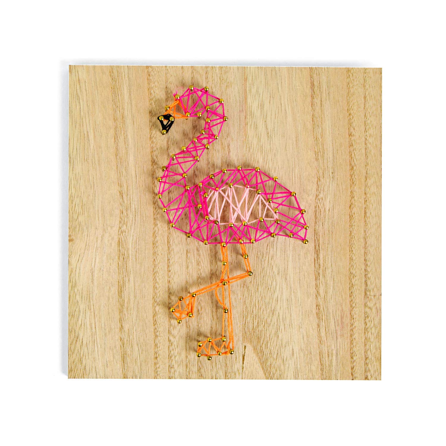 Fun Express DIY Flamingo String Art Kit (Includes Wood Base, Hardware and String) DIY Crafts for Kids and Adults