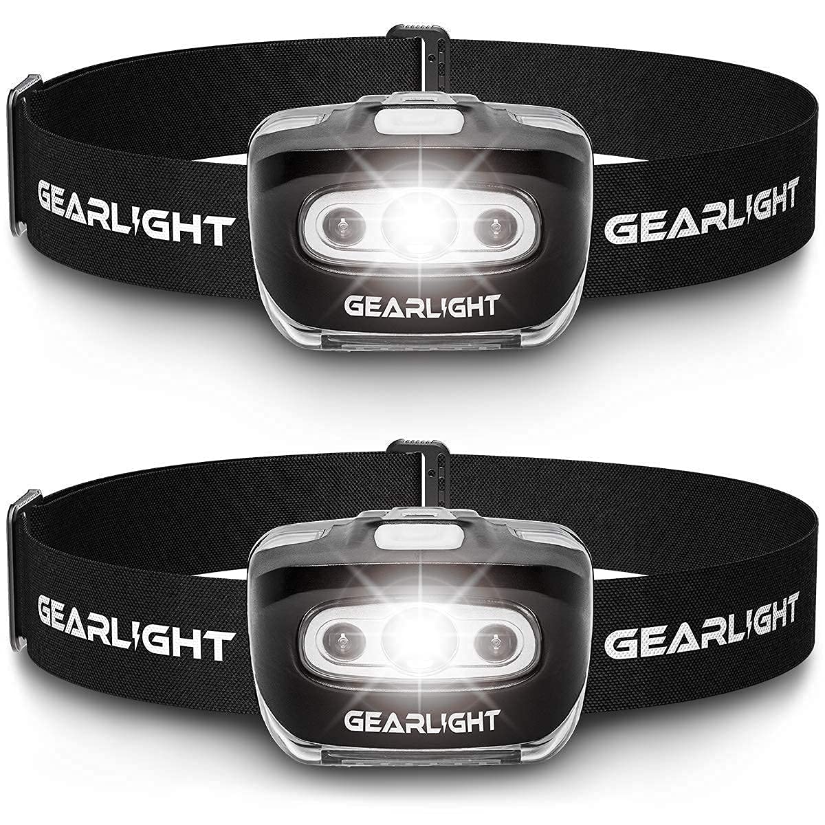 GearLight S500 LED Headlamp [2 Pack] + GearLight TAC LED Tactical Flashlight [2 Pack]