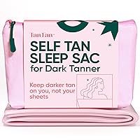 Self Tan Sleep Sac for Dark Tanner (Pink) - Keep Sheets Clean from Dark Tan Stains - 100% Cool Silky Poly w Thicker Bottom + Lightweight Top For Extra Protection - Roomy Foot Openings