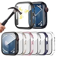 6-Pack for Apple Watch Screen Protector Case with Tempered Glass Compatible with Series 3/2/1 42mm,Hard PC Case Ultra-Thin Protective Cover Bumper for iWatch 3/2/1