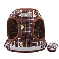 NC Pet Chest Strap Vest Dog Traction Rope Reflective Back with cat Chest Back pet Supplies M Brown