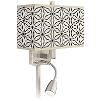 Kaleidoscope Flowers LED Reading Plug-in Sconce with Print Shade
