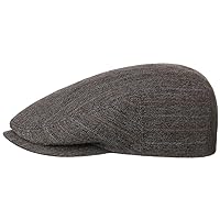 Stetson Kent Linwool Flat Cap - Dark Grey Hat - Classic Flat Cap - Mottled Linen Cap with Wool Content - Made in Italy - Men - Autumn/Winter