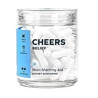 Cheers Relief | Next Morning Aid with Ginger + White Willow Bark | Feel Better After Drinking | 12 Doses | Ginger, White Willow Bark, L-Theanine, Caffeine