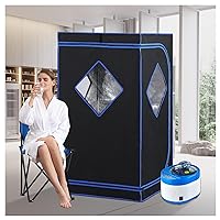 ZONEMEL Full Size Portable Steam Sauna Kit, Personal Full Body Home Spa for Detox, Relaxation, 4 Liters 1500 Watt Steamer, Remote Control, Timer, Foldable Chair (L31.5 x W31.5 x H55.1, 3 Windows)