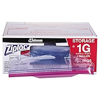 Ziploc 682257 Double Zipper Bags, Plastic, 1gal, 1.75mil, Clear w/Write-On Panel, 250/Box