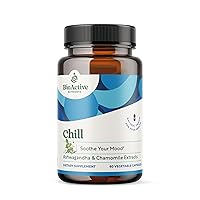 Chill Supplement - Ashwagandha Pills - Pure, Calm Mood Boost Supplements with Herbs from Nature, Such as Ashwagandha Root - 60 Ashwagandha Capsules