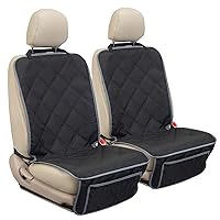 Dog Front Seat Covers for Cars, 2 Pack Waterproof Bucket Seat Covers for Dogs with 4 Nonslip Straps, Long-Lasting Pet Car Seat Protector Universal Fit for Cars Trucks and SUVs (Black)