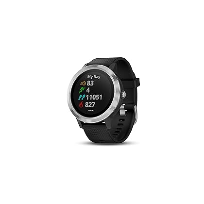 Garmin 010-01769-01 Vivoactive 3, GPS Smartwatch with Contactless Payments and Built-In Sports Apps, Black with Silver Hardware