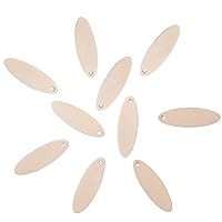 LiQunSweet 20 Pcs Unfinished Natural Wood Loose Blank Tag Big Pendants Oval Shaped Wheat for Chandelier Home Decoration Hanging Ornament Jewelry Making Crafts Arts Project - 35.5mm (1.4 Inch)