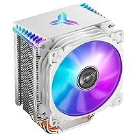Jonsbo CR1400 RGB CPU Air Cooler, 4 Heat-Pipes, 126mm RGB CPU Fan, Removable 92mm PWM Fans, Fins Bending, 4-pin RGB CPU Cooler, RGB Lighting for AMD Ryzen/Intel LGA 1700 115X, White