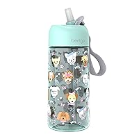 Bentgo® Kids Water Bottle - New & Improved 2023 Leak-Proof, BPA-Free 15 oz. Cup for Toddlers & Children - Flip-Up Safe-Sip Straw for School, Sports, Daycare, Camp & More (Puppy Love)