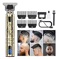 YOGINGO Beard Trimmer for Men, Professional Cordless Rechargeable Hair Clippers with LCD Cutting Grooming Kit, Approaching Zero Gapped Barber Beard Shaver in Barbershop