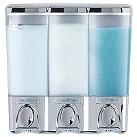 Better Living Products Clear Choice Shower 3 Shampoo and Soap Dispenser, 7.5