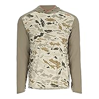 Simms Mens Bugstopper Solarflex 50+ UPF Hoody Shirt with Insect Shield, Long Sleeve Shirt