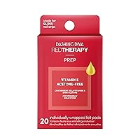 Dashing Diva Red Therapy Vitamin E Prep Pads - Acetone Free Nail Cleansing Wipes - Gentle Nail Cleansing Prep for Gel Nail Strips - Includes 20 Prep Pads