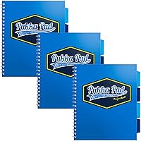 Pukka Pad 5 Subject Spiral Notebook 3-Pack - 200 Pages, 100 Sheets of 80GSM Paper with Repositionable Dividers & Perforated Edges for Office Planning & Organization - US Letter 8.5 X 11, Blue Vision