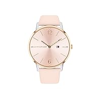 Tommy Hilfiger Women's Quartz Stainless Steel and Leather Strap Casual Watch, Color: Pink (Model: 1781973)