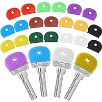 20 Pieces Key Caps Covers Tags Flexible Key Covers Plastic Key Identifier Rings for Easy Identifying Keys, 10 Colors Semicircular Key Caps Practical Treatment