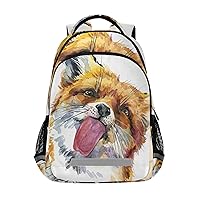 ALAZA Cute Fox Watercolor Animal Backpack Purse for Women Men Personalized Laptop Notebook Tablet School Bag Stylish Casual Daypack, 13 14 15.6 inch