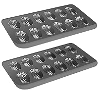 Madeleine Pans, 12-Well Nonstick Baking Pans Set of 2, Heavy Duty Shell Shaped Mini Cookies Cake Mold Pan