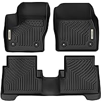 OEDRO Floor Mats Compatible for 2013-2019 Ford Escape, 2013-2018 Ford C-Max, Unique Black TPE All-Weather Guard Includes 1st and 2nd Row: Front, Rear, Full Set Liners
