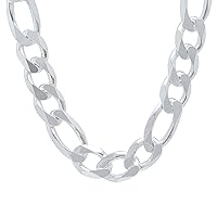bling jewelry Mens 150 Gauge 5.5MM Solid Curb Cuban Link Chain Necklace  .925 Silver