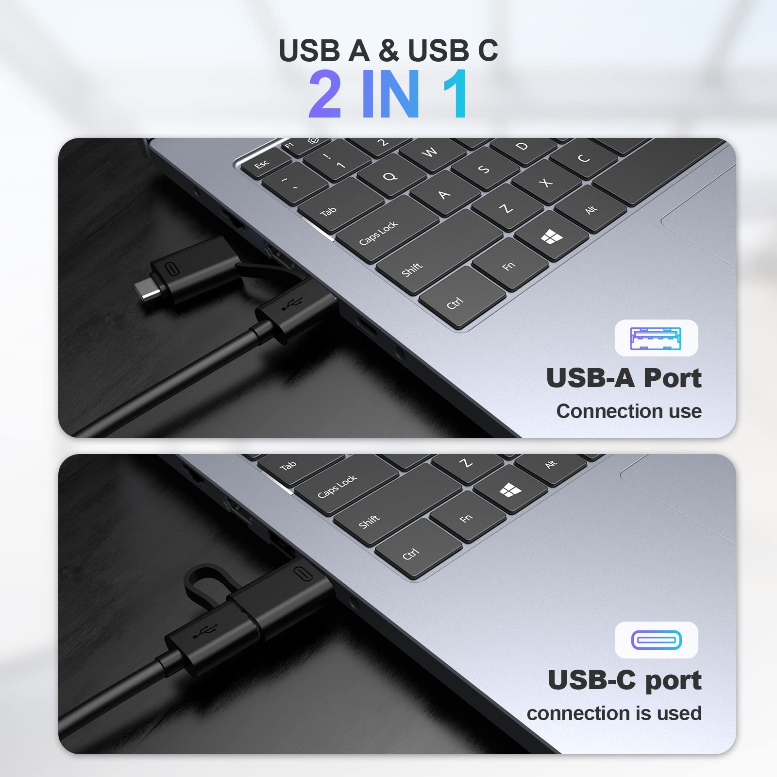 USB 3.0 Hub 5Gbps with USB C Adapter, Ultra Slim USB Adapter USB Splitter USB 3.0 Hub USB 3.0 Adapter with 4 USB 3.0 Port USB Splitter for MacBook, iMac Pro, Mac Mini/Pro, Surface Pro, Dell, HP